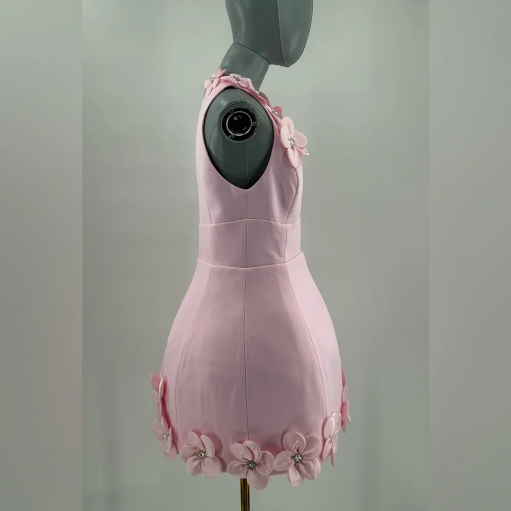 🆕 BRONX & BANCO 🧿 NWOT Estelle Floral Mini Dress, Blush Pink - Sz M US 6 - Picture 8 of 17